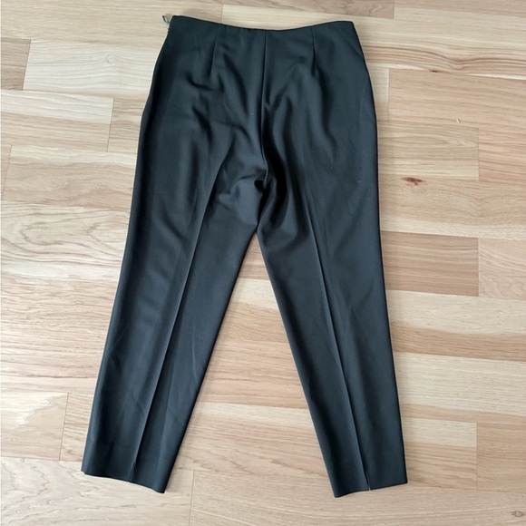 PIAZZA SEMPIONE Side Zip Virgin Wool Blend  Cropped Pants Size 12 Dark Moss - Picture 4 of 12